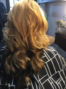 close up view of the curly hair after treatment