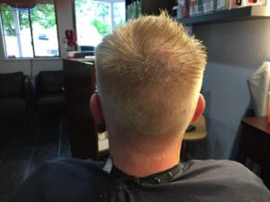back side view of the hair of a men