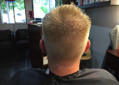 back side view of the hair of a men