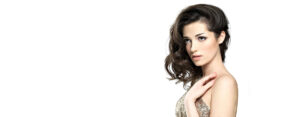 Beautiful brunette with modern hair style